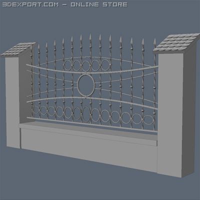 fence for exterior visualization 3D Модель .c4d .max .obj .3ds .fbx .stl .blend 
