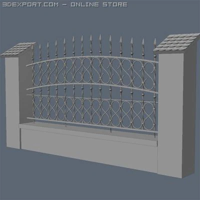 fence for exterior visualization 3D Model .c4d .max .obj .3ds .fbx .stl .blend 
