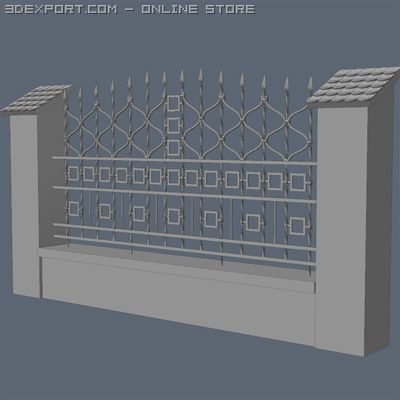 fence for exterior visualization 3D Model .c4d .max .obj .3ds .fbx .stl .blend 