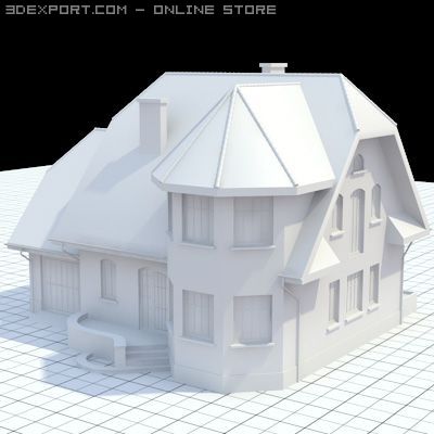highly detailed singlefamily house 7 3D 모델 .c4d .max .obj .3ds .fbx .stl .blend 