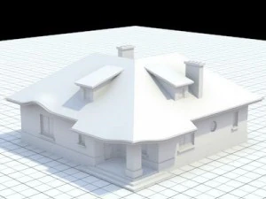 дуже деталізований односімейний будинок 8 3D Модель