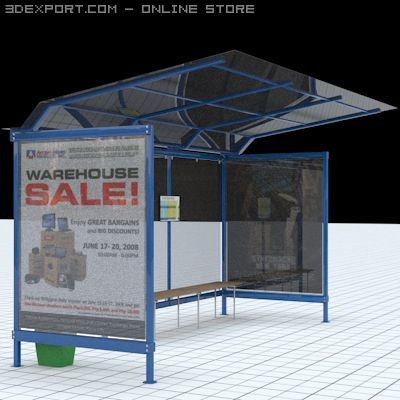 busstop 2 3D 模型 .c4d .max .obj .3ds .fbx .stl .blend 