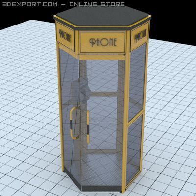 phone box 3D Модель .c4d .max .obj .3ds .fbx .stl .blend