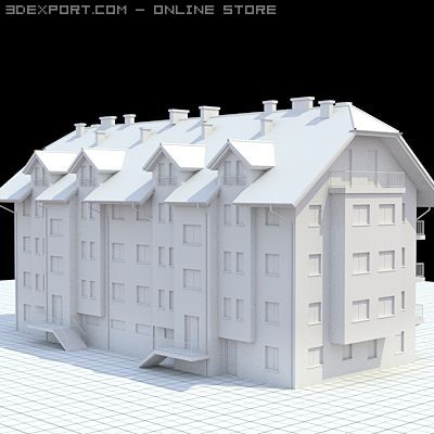 multifamily house1 3D 모델 .c4d .max .obj .3ds .fbx .stl .blend 
