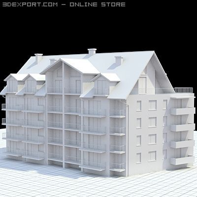 multifamily house2 Modello 3D .c4d .max .obj .3ds .fbx .stl .blend 