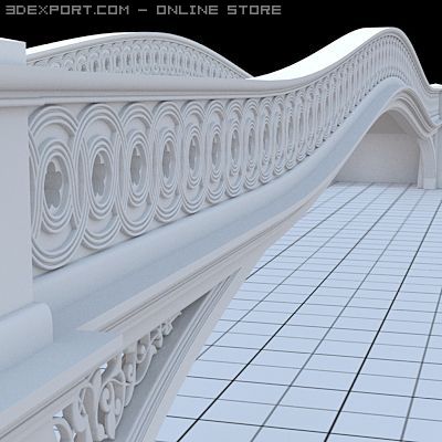 highly detailed central park bowbridge 3D 모델 .c4d .max .obj .3ds .fbx .stl .blend 