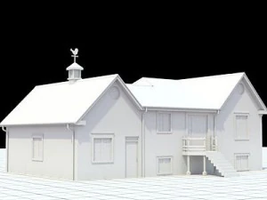 colonial style house 1 3D Model