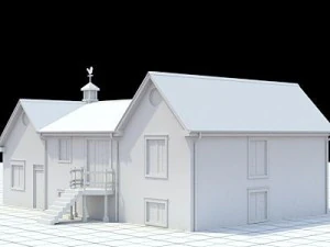 colonial style house 1 3D Model