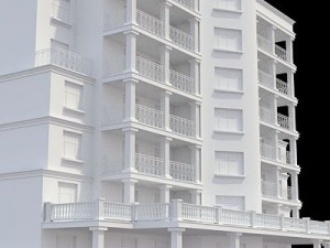 modern highly detailed tenement house 3D Модель