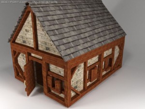 medieval peasant cottage 3D Model