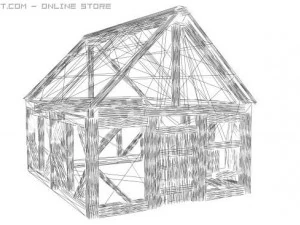 medieval peasant cottage 3D Model