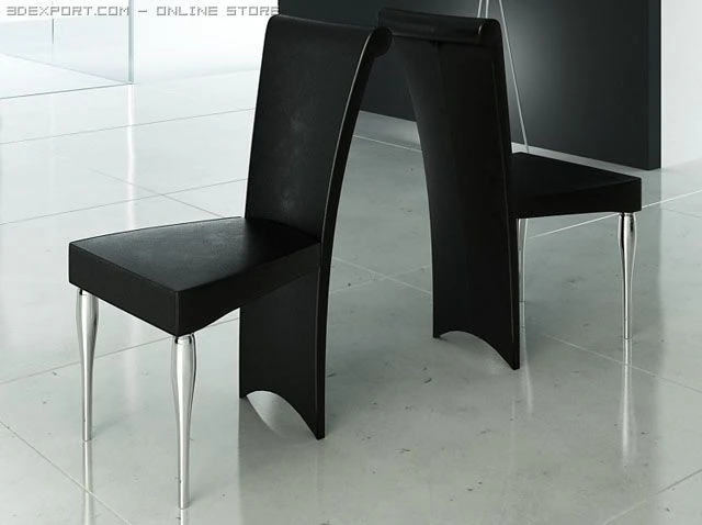 chair noir romeo collection 3D Model .c4d .max .obj .3ds .fbx .stl .blend 