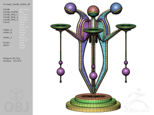 Concept candle holder 04 3D Model