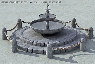 fountain Modello 3D .c4d .max .obj .3ds .fbx .stl .blend