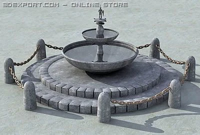 fountain 3D Model .c4d .max .obj .3ds .fbx .stl .blend 