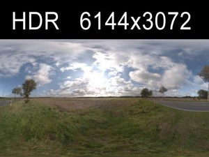 droga w środowisku pola 3 hdri CG Tekstury