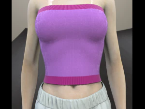 top de malha feminino md2 md3 Modelo 3D