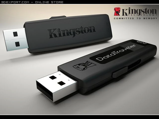 kingston datatraveler 2gb 3D Model .c4d .max .obj .3ds .fbx .stl .blend 