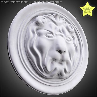 lion basrelief Model 3D .c4d .max .obj .3ds .fbx .stl .blend 