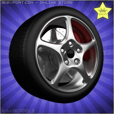 car wheel 010 3D Model .c4d .max .obj .3ds .fbx .stl .blend