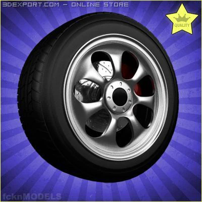 car wheel 011 3D Model .c4d .max .obj .3ds .fbx .stl .blend