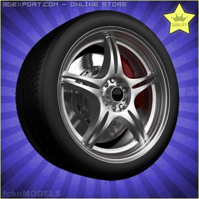 car wheel 015 3D-Modell .c4d .max .obj .3ds .fbx .stl .blend 