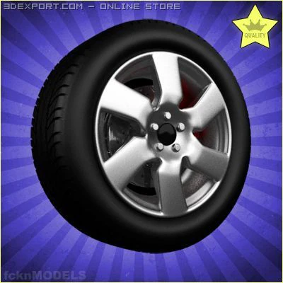 car wheel 018 3D Model .c4d .max .obj .3ds .fbx .stl .blend 