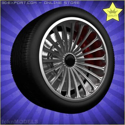 car wheel 019 3D Model .c4d .max .obj .3ds .fbx .stl .blend 
