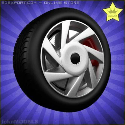 car wheel 020 3D Model .c4d .max .obj .3ds .fbx .stl .blend
