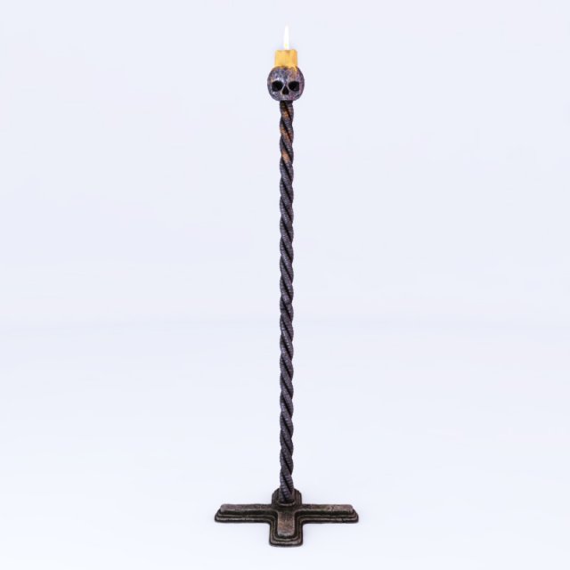scull candellstick Modèle 3D .c4d .max .obj .3ds .fbx .stl .blend 