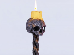 scull candellstick Modèle 3D