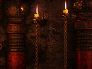 scull candellstick Modèle 3D