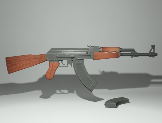 ak 47 3D Model .c4d .max .obj .3ds .fbx .stl .blend 