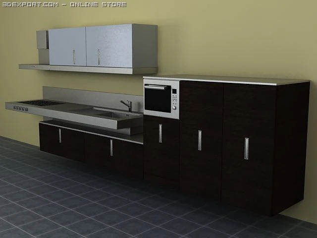 kitchen block 3D Model .c4d .max .obj .3ds .fbx .stl .blend 