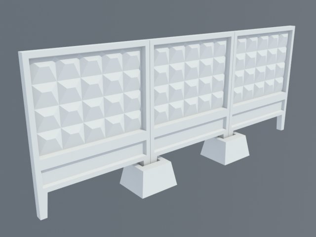 lowpoly concrete fence 3D Model .c4d .max .obj .3ds .fbx .stl .blend 
