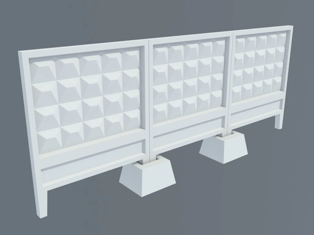lowpoly concrete fence 3D Model .c4d .max .obj .3ds .fbx .stl .blend 