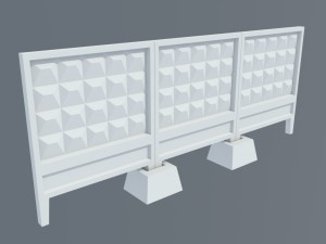 lowpoly concrete fence 3D Model