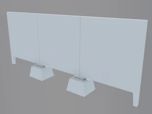 lowpoly concrete fence 3D Model