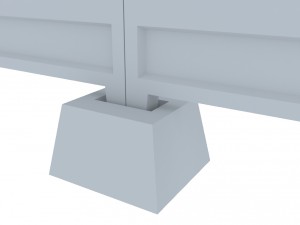 lowpoly concrete fence 3D Model