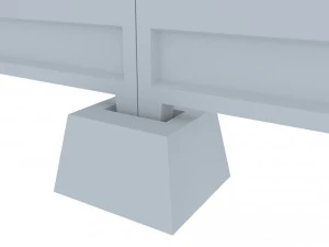 lowpoly concrete fence 3D Model