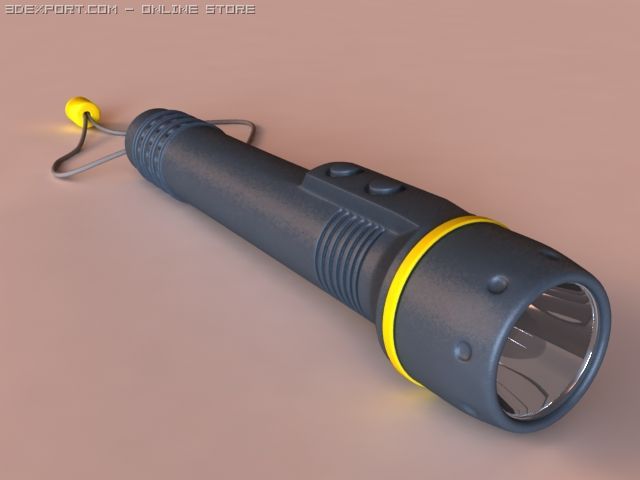 Flashlight 3D Model .c4d .max .obj .3ds .fbx .stl .blend 