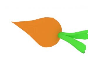 wortel poli rendah Model 3D