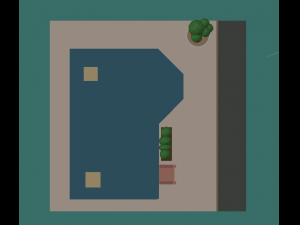 low-poly 2-floor city building Model 3D