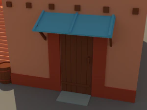 3D Low-Poly Building 3D Model