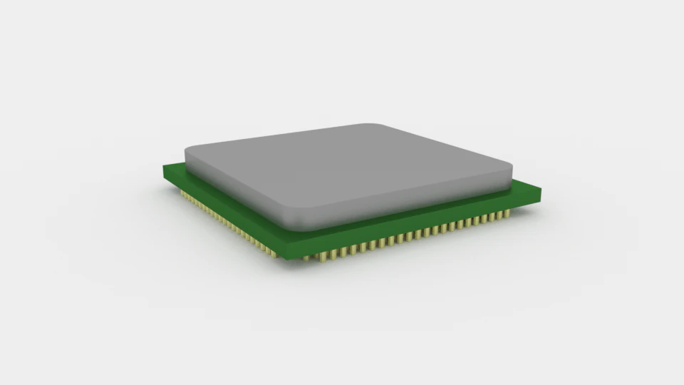 Microprosessor Middle-Poly 3D Model .c4d .max .obj .3ds .fbx .stl .blend 