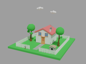 Low-Poly building 3D 模型