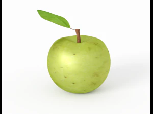 Зелене яблуко 3d середня полі модель 3D Модель