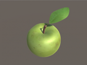 Green apple 3d middle poly model 3D Model