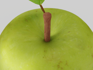 Green apple 3d middle poly model 3D Model