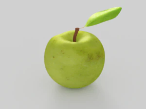 Green apple 3d middle poly model 3D Model